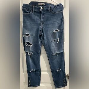 Levi's Distressed Dark Blue Jeans